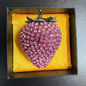 Alexander Kalifano Rhinestone Strawberry Trinket With Box Jewelry Case Las Vegas